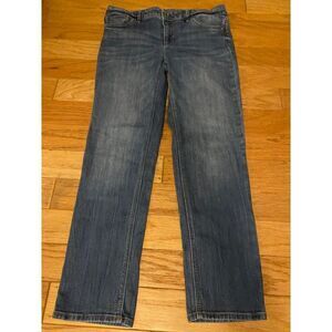 White House Black Market women's "The Slim Crop" mid -rise, straight leg jeans 6